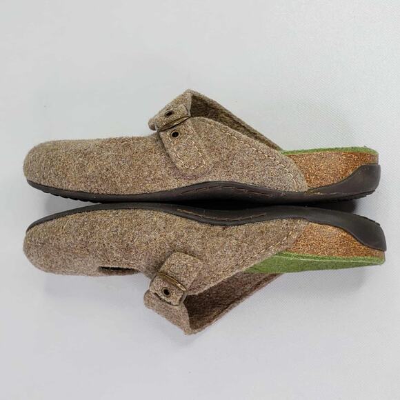 Dr Andrew Weil Wool Mary Jane Clogs Women's Size EU 40 US 9 Beige Green - Picture 7 of 9